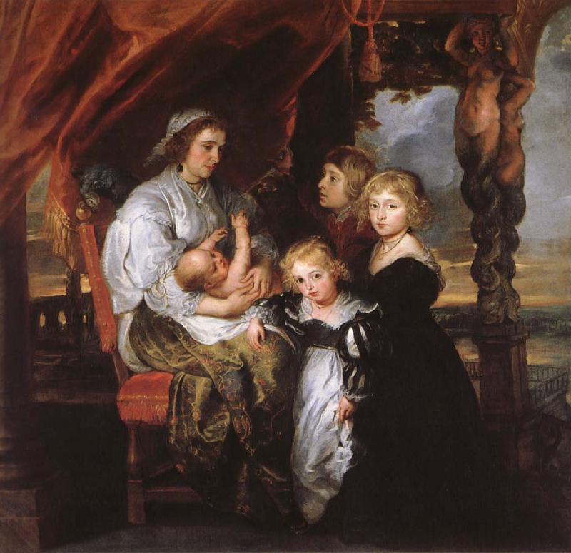 Peter Paul Rubens Deborah Kip Sir Balthasar Gerbiers wife, and her children oil painting picture
